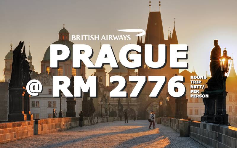 FLY PRAGUE, CZECH REPUBLIC ROUND TRIP RM 2776 BY【BRITISH AIRWAYS】