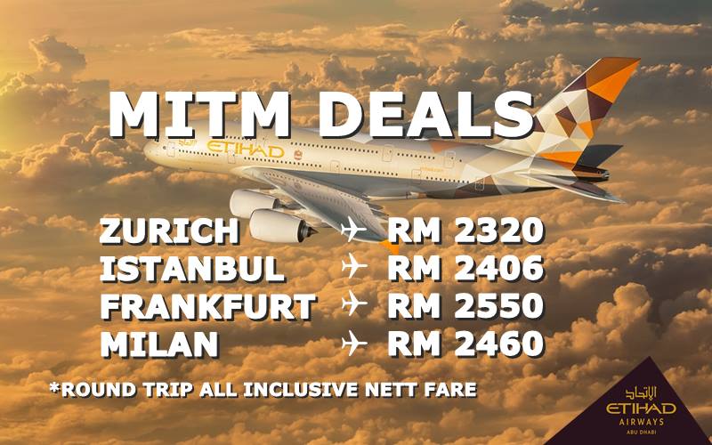 【ETIHAD AIRWAYS】AUGUST MITM 2019 DEALS!