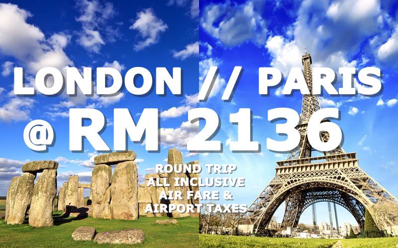 LONDON // PARIS ROUND TRIP RM 2136 ALL-IN BY【QATAR AIRWAYS】