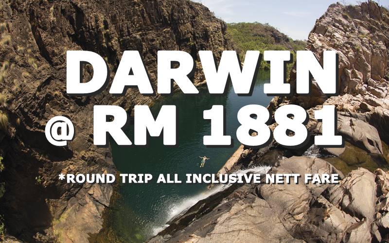 【SINGAPORE AIRLINES】TO DARWIN @ RM 1881 NETT FOR ROUND TRIP