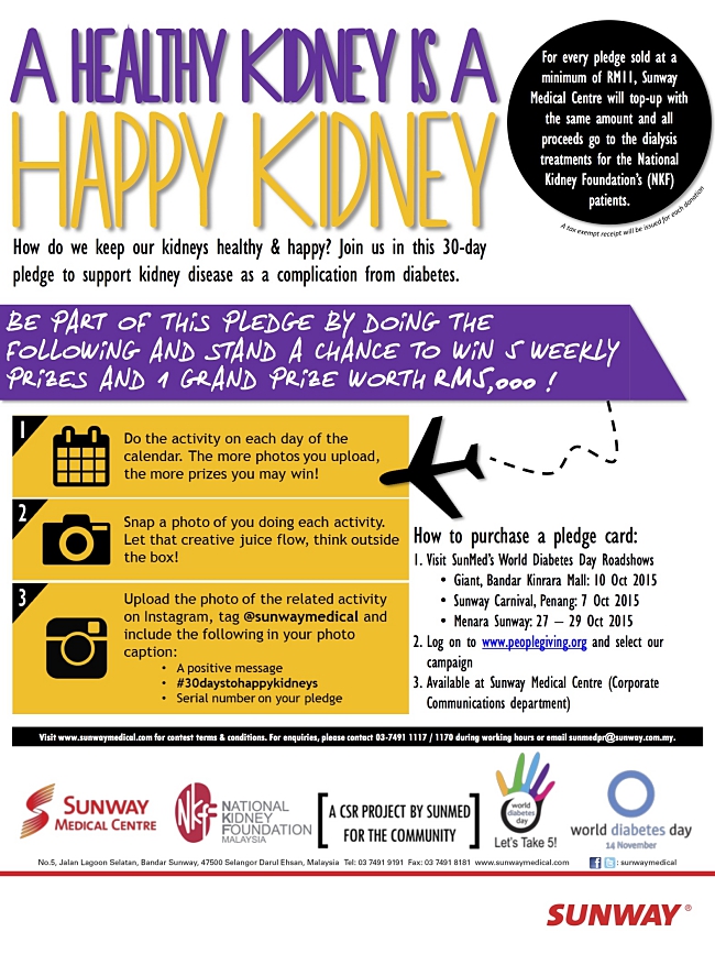 Campaign to raise awareness on caring for the kidneys and also raise funds for NKF