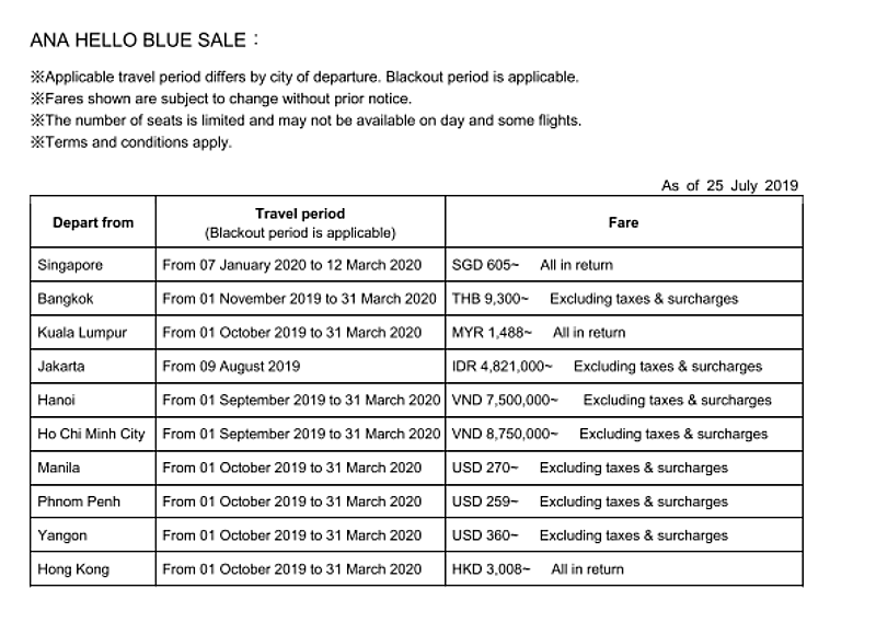 ANA Launches Limited “HELLO BLUE SALE” 