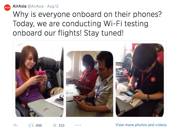 AirAsia testing Wifi