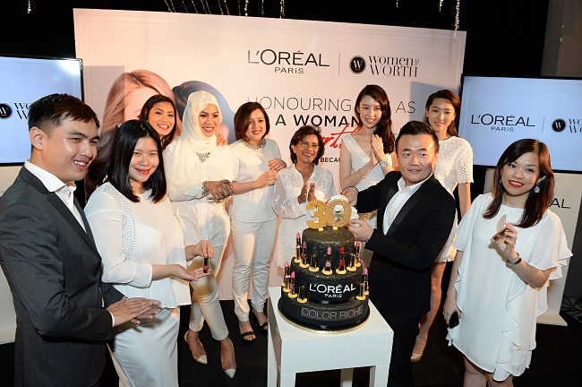 Celebrating the 30th anniversary of L’Oreal Paris Color Riche at the L’Oreal Paris Women of Worth Media Launch.