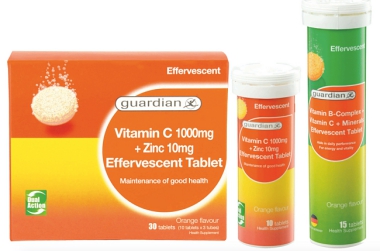 ADD SOME ZING & FIZZ TO THE MAINTENANCE OF YOUR GOOD HEALTH & PERFORMANCE WITH GUARDIAN’S NEW EFFERVESCENT VITAMINS AND MINERALS RANGE