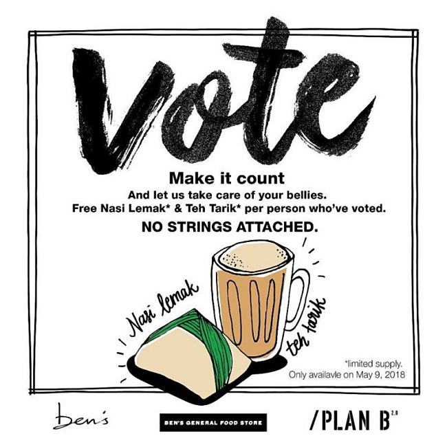 8 Free Food & Drinks For Malaysians Who Are Voting This Coming Wednesday!