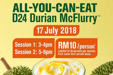 ALL-YOU-CAN-EAT D24 DURIAN MCFLURRY!