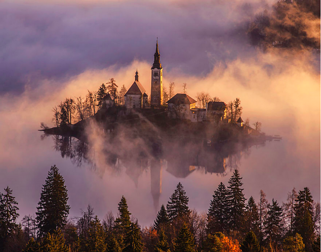 Stunning Sunrise At Lake Bled In Slovenia