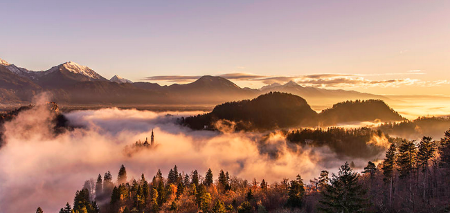 Stunning Sunrise At Lake Bled In Slovenia