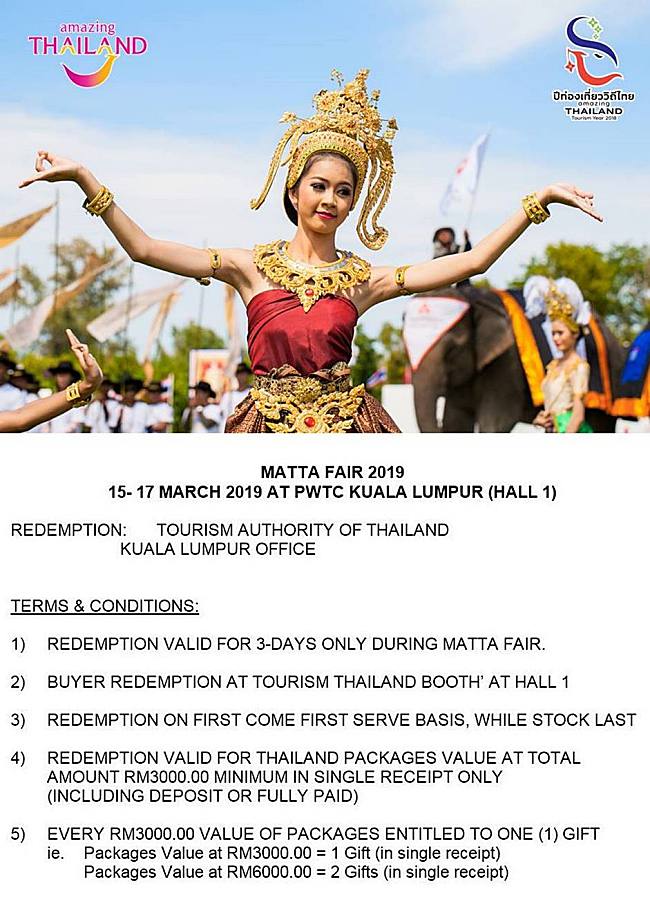 Get Your Special FREE Gifts When You Book Your Thailand Trip At This Coming MATTA FAIR!