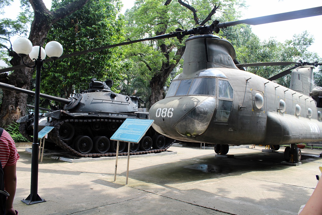 Vietnam War Tank and helicopter